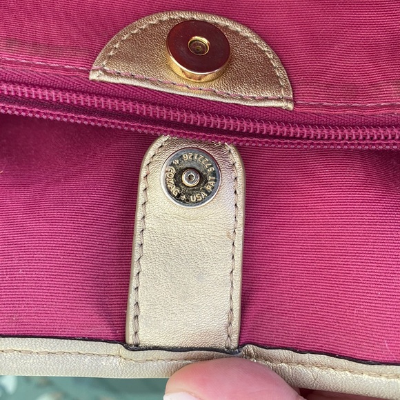 Coach Peyton Tattersall Plaid Cream Leather Tote - Picture 12 of 14